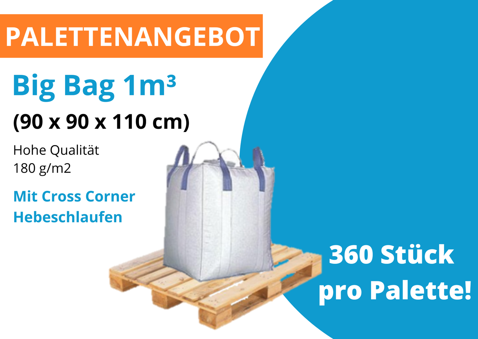 Big Bag 1m3 Mit Cross Corner Hebeschlaufen